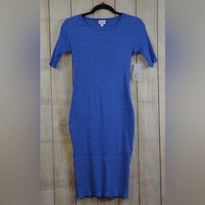 LuLaRoe Julia Vibrant Blue Mini Dress